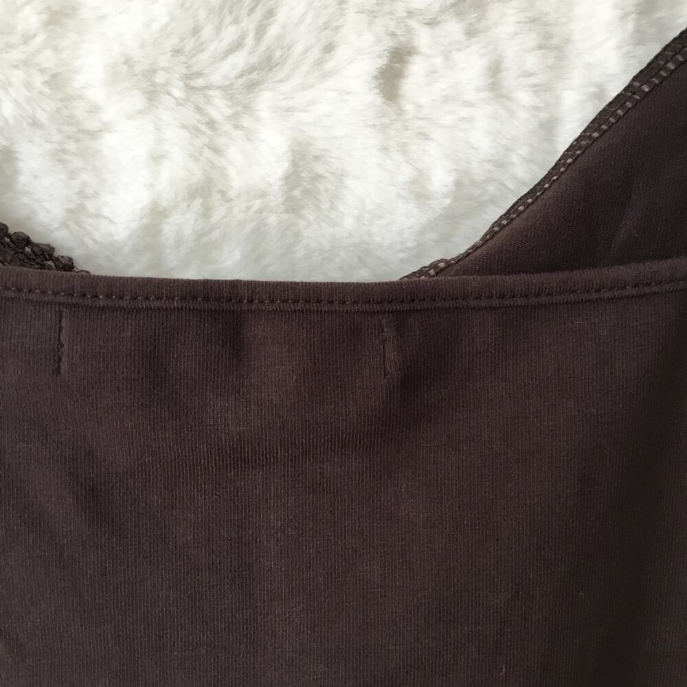 G2000 Brown Spaghetti Lace Trim Cami Stretch Top - Picture 10 of 14